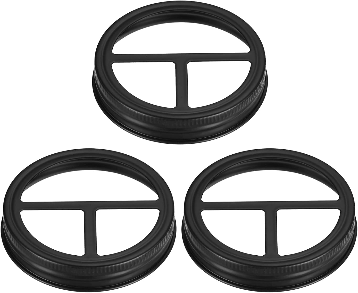uxcell Mason Jar – Tapa para cepillo de dientes, 3 piezas, acero inoxidable 304, boca ancha, accesorios de baño para 2 cepillos de dientes y pasta
