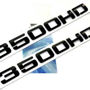 Yoaoo 2 placas de identificación originales de color negro 3500 HD 3500 HD, emblemas de aleación para GM Silverado Sierra brillante 2 piezas Yoaoo 2 placas de identificación originales de color negro 3500 HD 3500 HD, emblemas de aleación para GM Silverado Sierra brillante 2 piezas