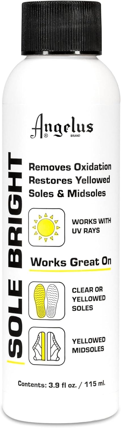 Angelus Cleaner Shoe Cement 4oz & Angelus Sole Bright Sneaker Fix Set Bundle, Claro