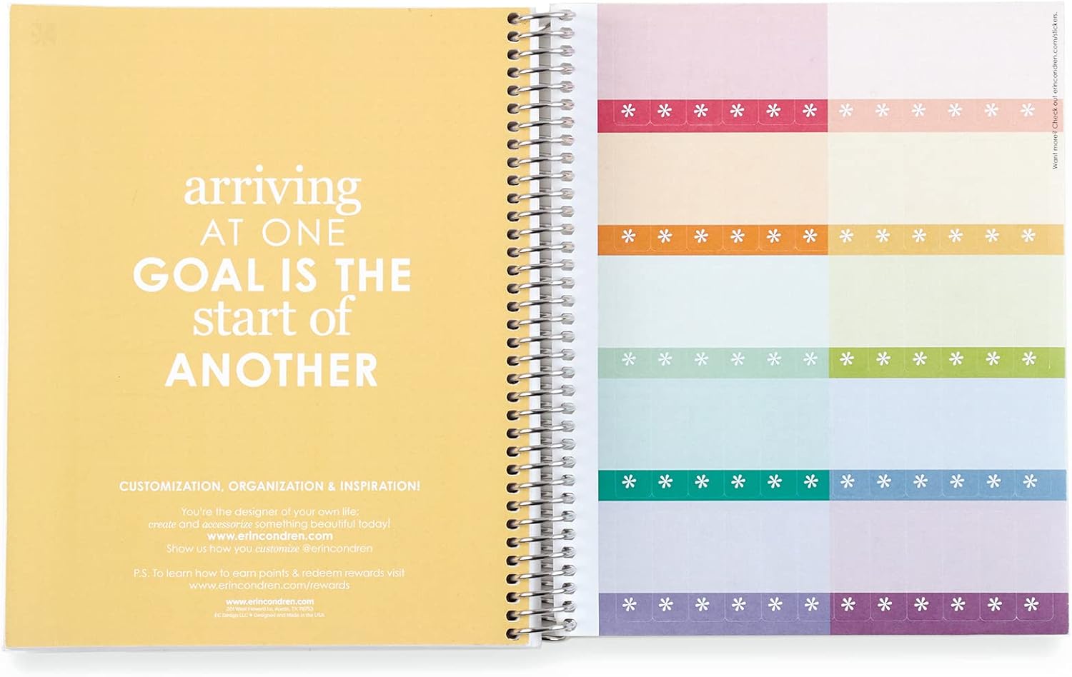 Erin Condren Cuaderno de cuadrícula de puntos encuadernados en espiral de 7 x 9 pulgadas, círculos abstractos, cuadrícula de 160 puntos, cuaderno