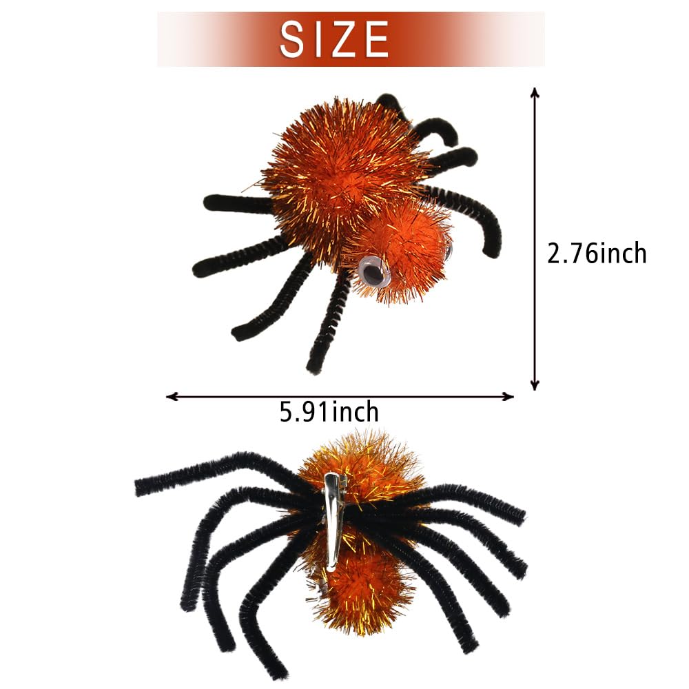 3 pinzas para el cabello de Halloween, pinzas para el pelo de araña, para fiesta de Halloween, cumpleaños, accesorios para el cabello, divertidos