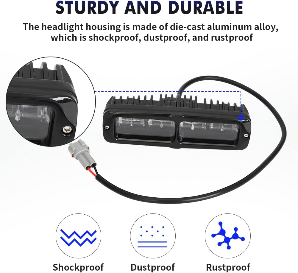 motoparty Kit de faros delanteros para Sur-Ron y Segway X260 Plug and Play Lente óptica de PC más endurecida, mayor tasa de transmisión de luz, sin