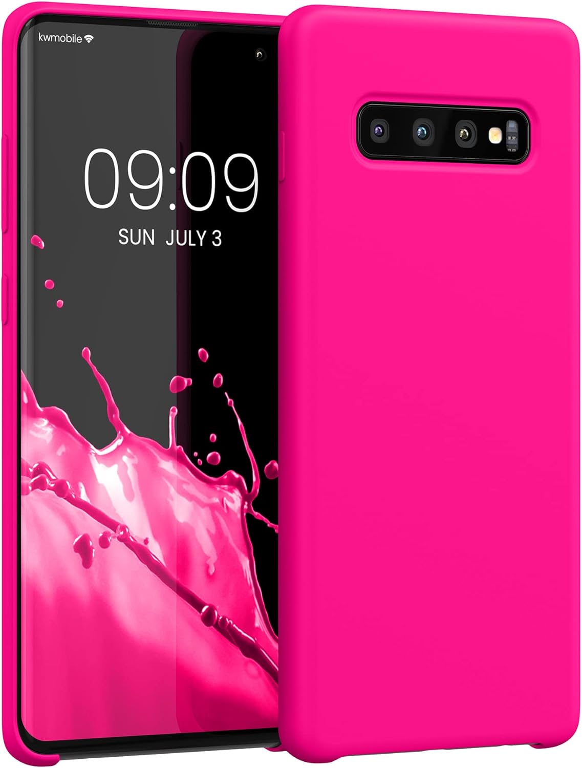 kwmobile Funda compatible con Samsung Galaxy S10 PlusS10+ – Funda de silicona TPU con acabado suave – Rosa neón