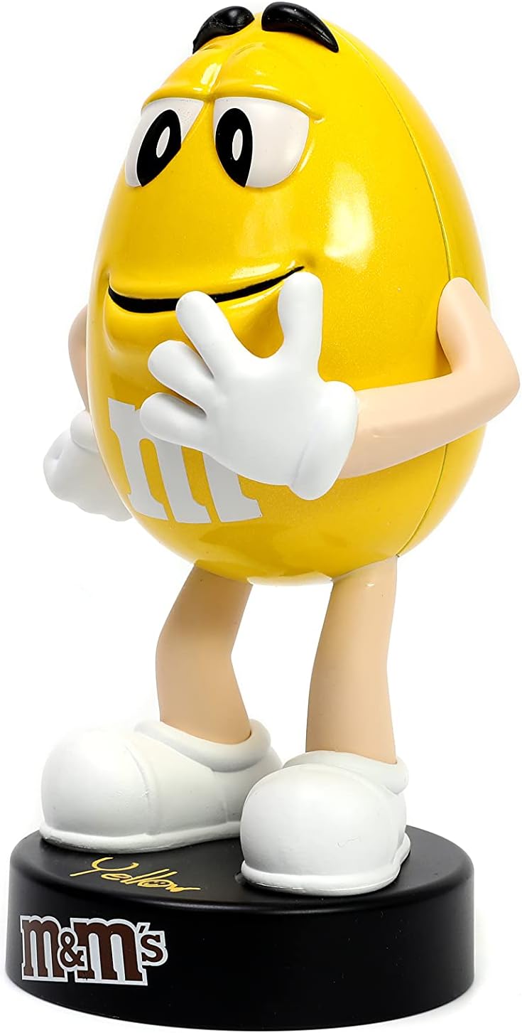 Jada Toys M&M’S – Figura de metal fundido a presión de metal amarillo de 4 pulgadas