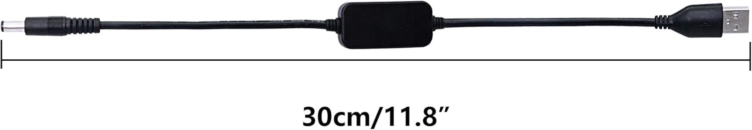 SinLoon Convertidor USB de 11.8 pulgadas a CC de 12 V, convertidor de voltaje elevador, cable de alimentación para cámara, lámpara de escritorio,