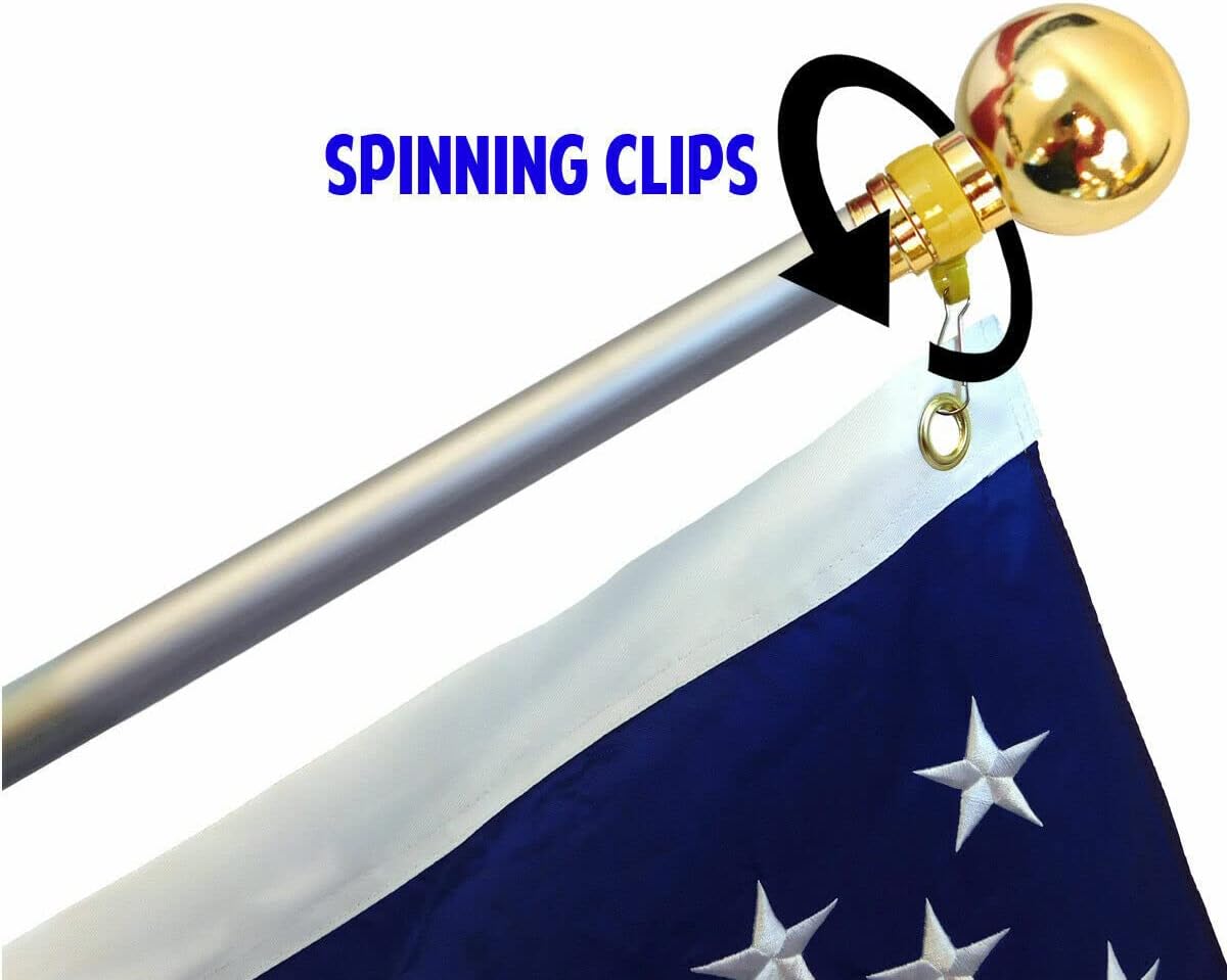 Kit de mástil de bandera para interiores de 8 pies, kit de mástil telescópico de 8 pies con base