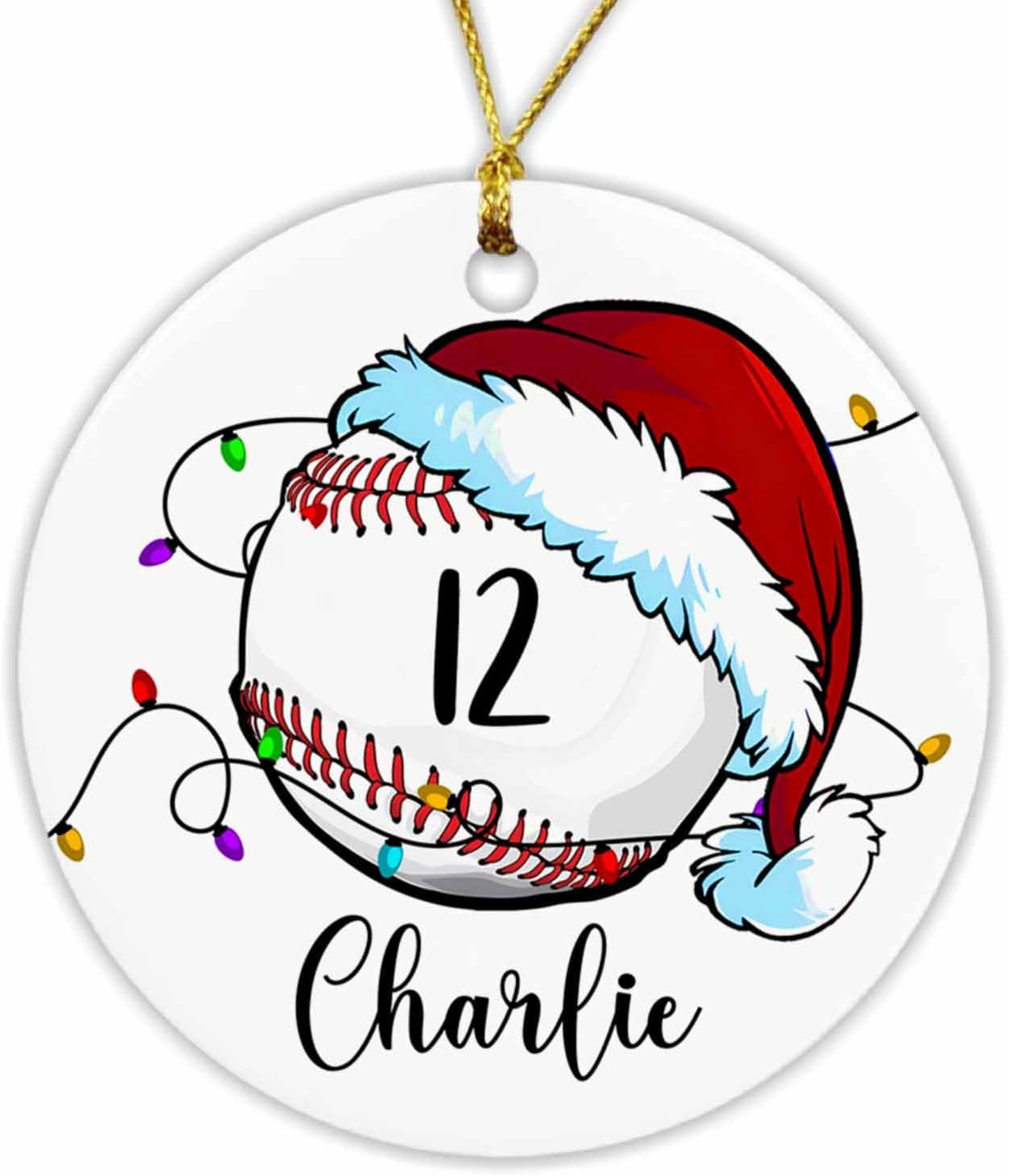 Adorno personalizado de jugador de béisbol, adorno de Navidad deportivo personalizado con nombre y número, adorno de Navidad de béisbol, adorno de