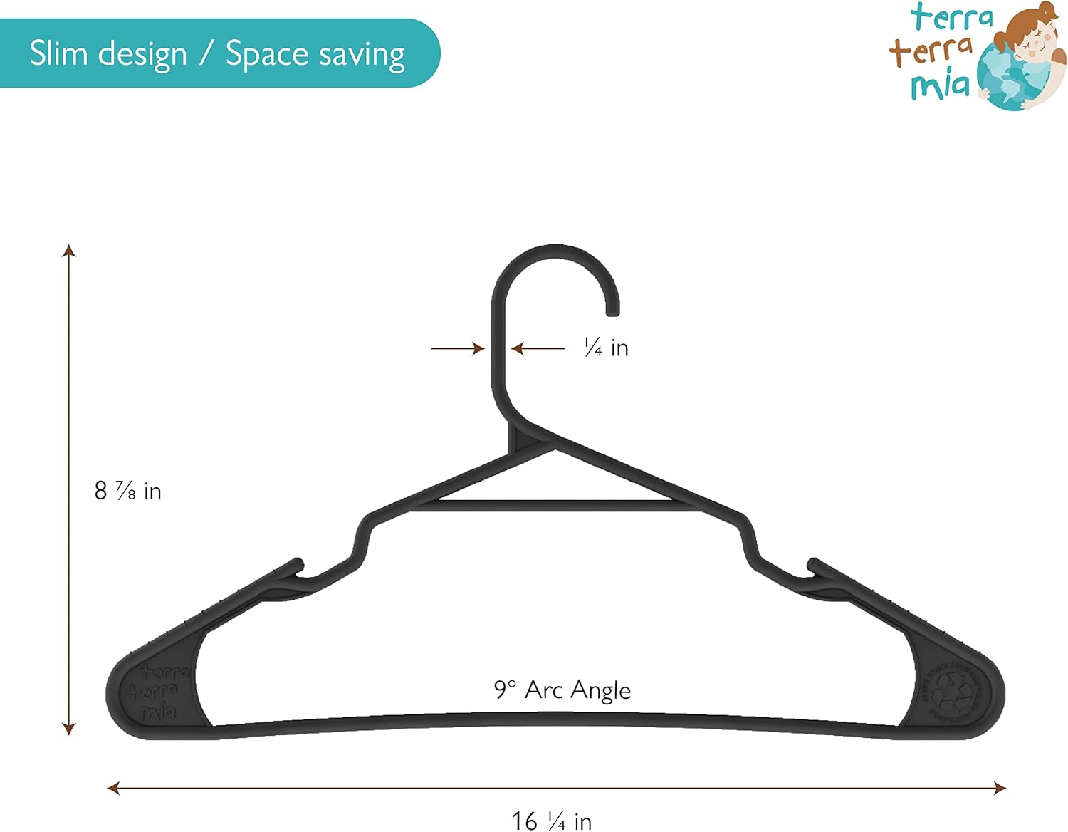 Perchas ecológicas para ropa de peso promedio (máximo 3 libras) Ropa hecha de plástico postindustrial 100% reciclado (beige, 20)