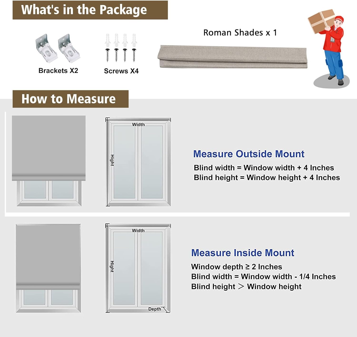 Persianas romanas opacas sin cordones, persianas de oscurecimiento de habitación color beige para ventanas, fáciles de instalar, con aislamiento