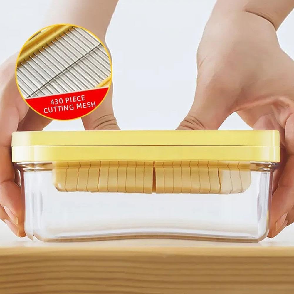 Caja de mantequilla 2 en 1, rebanadora de mantequilla y recipiente de almacenamiento, contenedor de mantequilla con tapa, cortador de mantequilla de