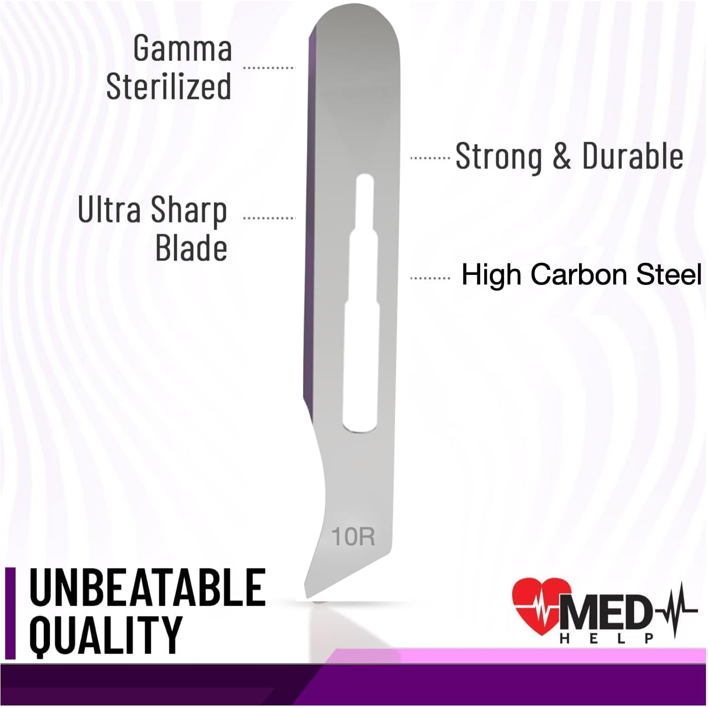10r Blades Dermaplaning – Paquete de 100 cuchillas Dermaplane 10r, cuchillas Dermablade de acero de alto carbono empaquetadas individualmente,