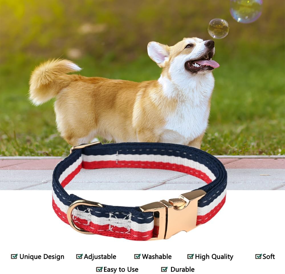 NISIYE Collar de perro de lujo, lindos collares para perros, collares duraderos para mascotas con hebilla de metal de seguridad para cachorros y