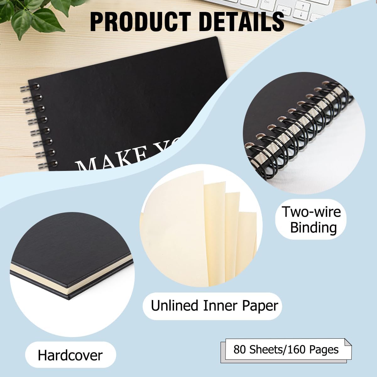 Haz tu pasión tu cheque de pago, 160 páginas, cuadernos en espiral de 6 x 8 pulgadas para escribir y dibujar, divertido diario negro o regalo diario