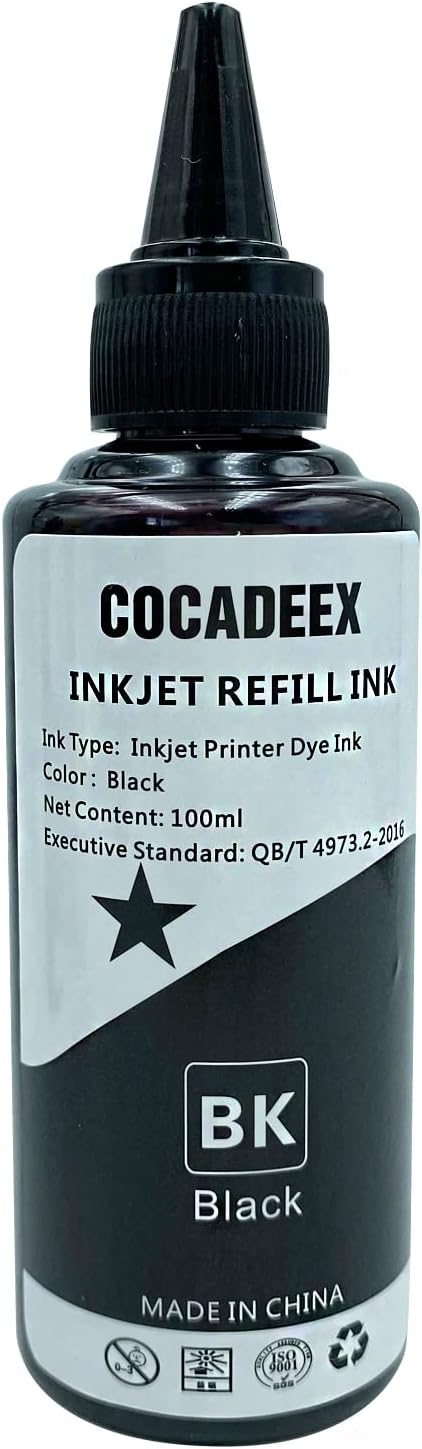 COCADEEX 5 botellas de tinta negra compatible con cartuchos de tinta Canon PG-275XL PG-245XL PG-260XL PG-240XL PG-210XL PG-213XL PG-40 PG-830, etc.