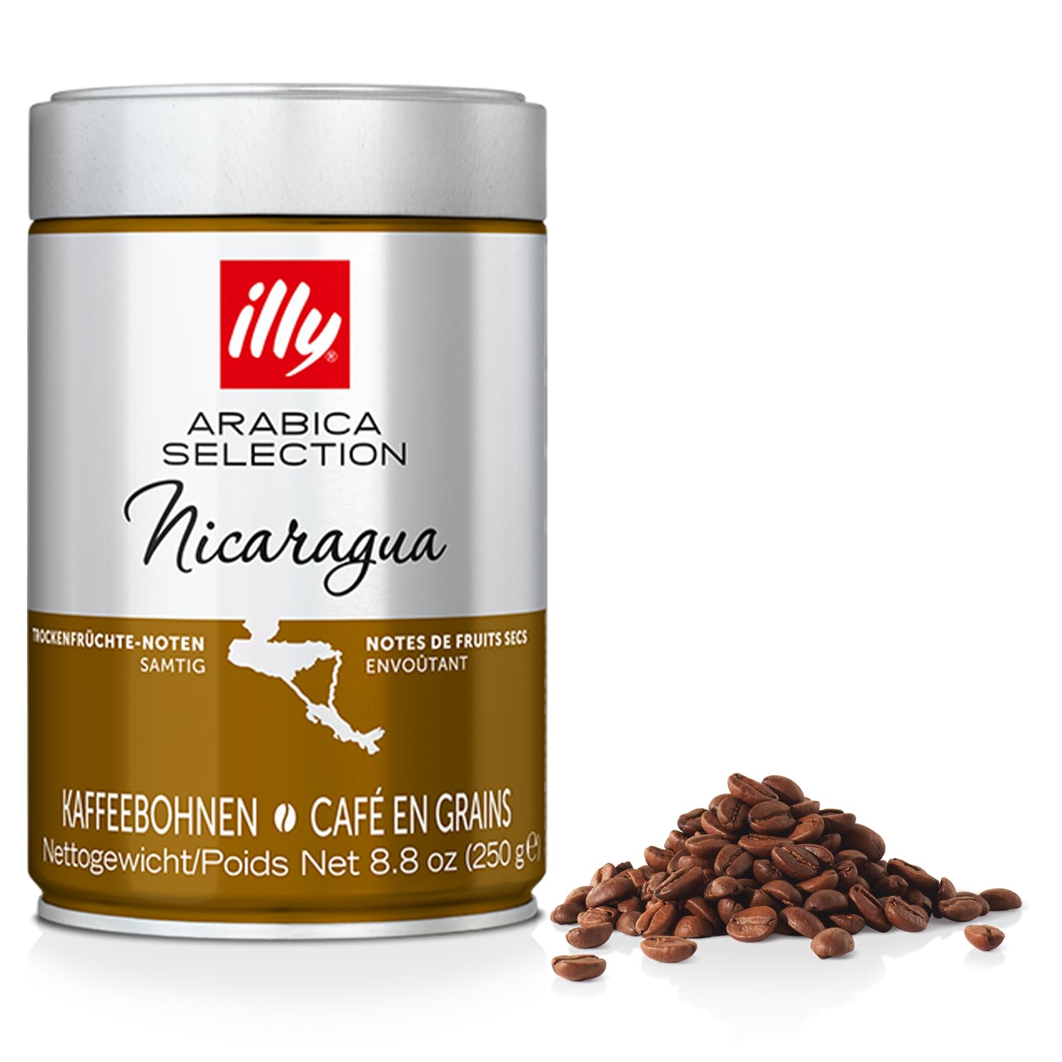 illy Arabica Selections Nicaragua – Café de grano entero, 100% café de grano arábica de origen único, sin conservantes, 8.8 onzas (paquete de 1)