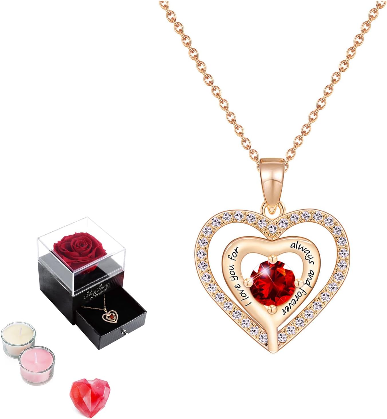 HiStock Regalos para mamá de hija, hijo, rosa roja preservada con pulseras para mujeres, regalos para mamá, esposa, novia, día de la madre, día de