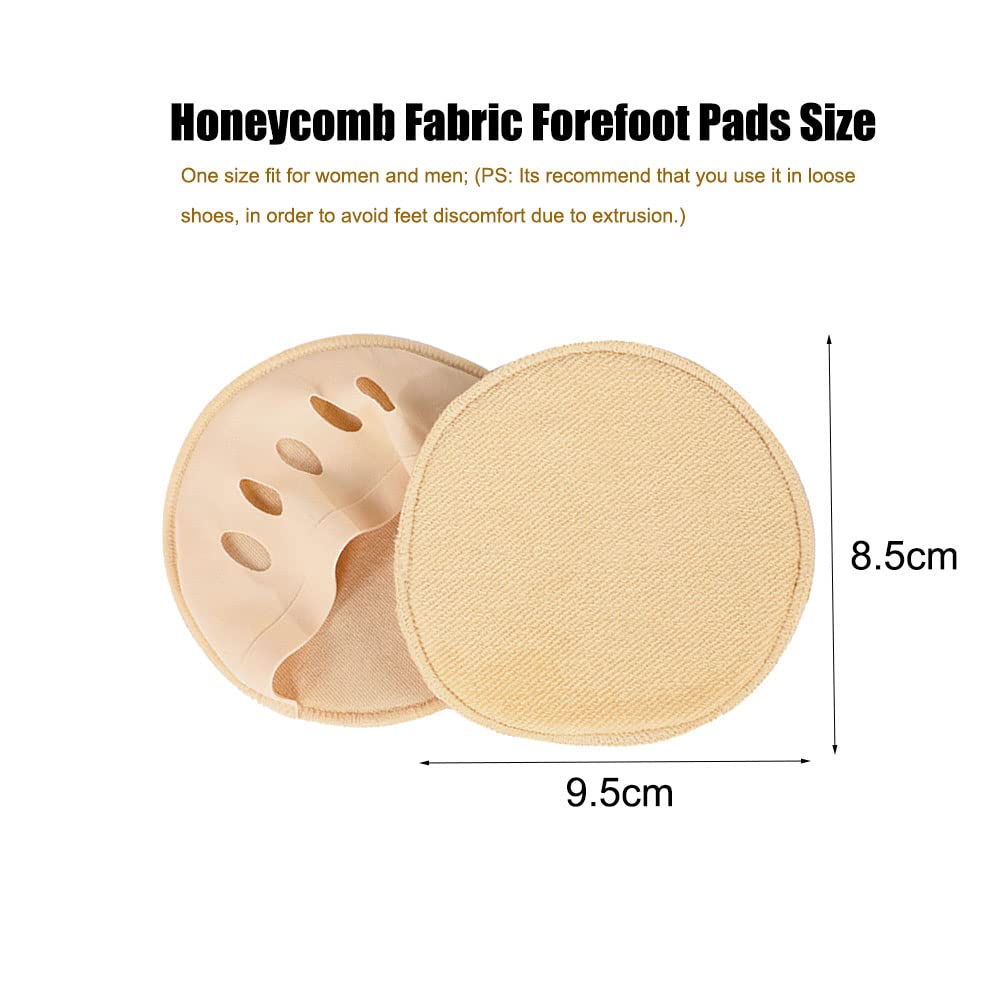 5 pares de almohadillas de tela de panal para el antepié, almohadillas metatarsianas suaves, almohadillas de bola de pie, calcetines de forro de
