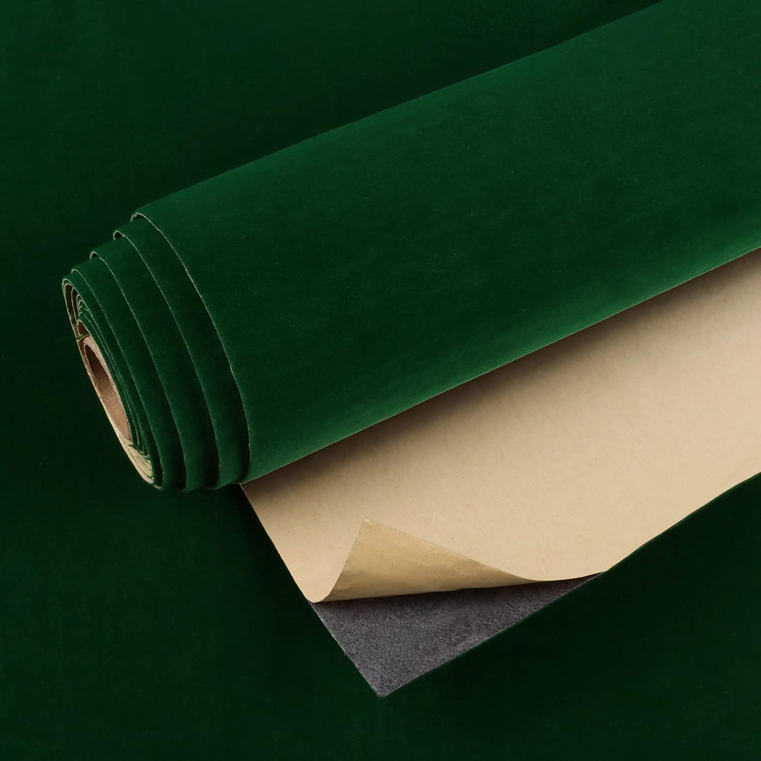 VEELIKE Papel de contacto autoadhesivo de terciopelo verde para forro de cajones de joyas, 15.7 x 118 pulgadas, papel tapiz de tela de terciopelo