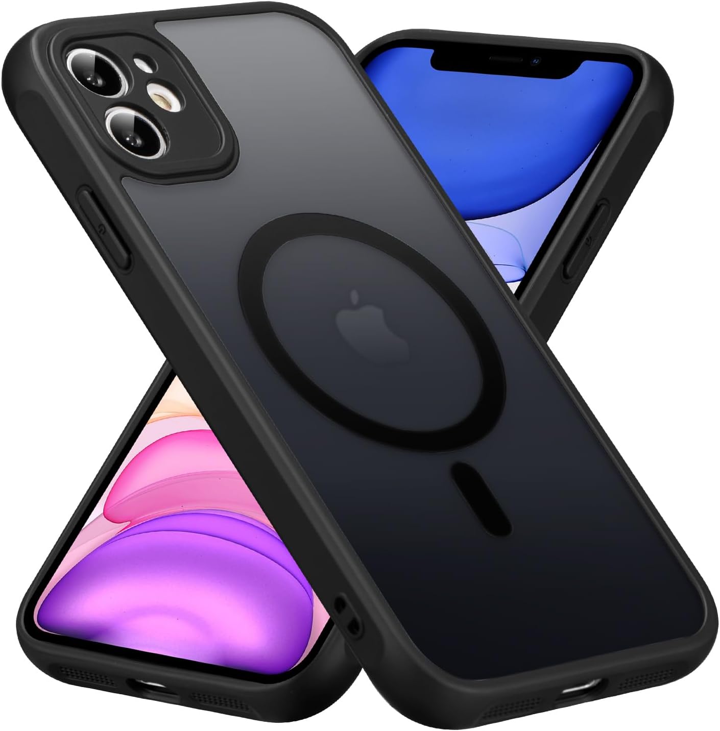 RALEAVO Funda magnética para iPhone 11 compatible con Magsafe Funda delgada esmerilada mate translúcida de policarbonato duro con protección militar