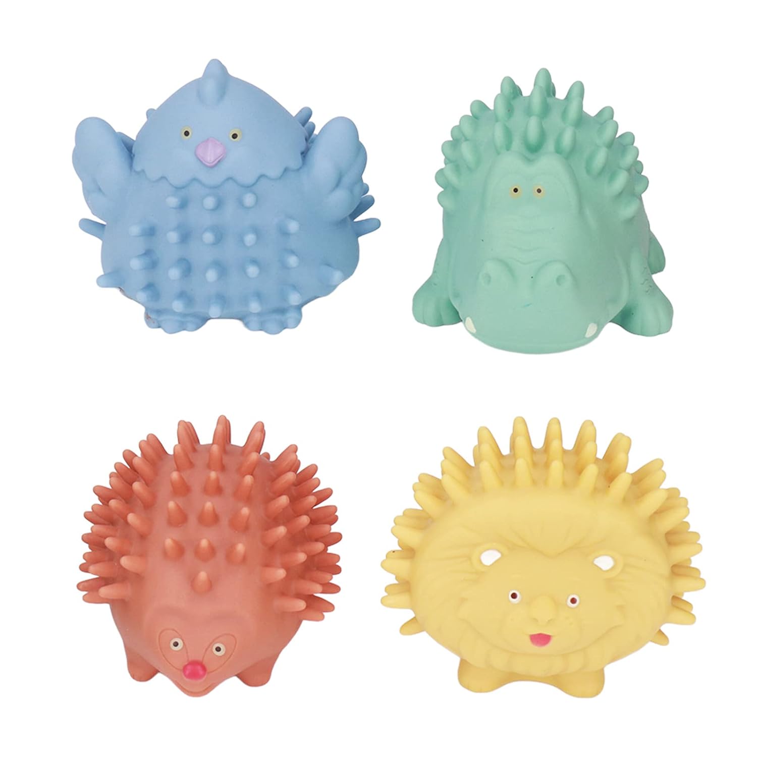 Juego de bolas sensoriales texturizadas para bebés, bolas sensoriales con forma de animal BB Squeaker para niños y niñas de 6 meses en adelante