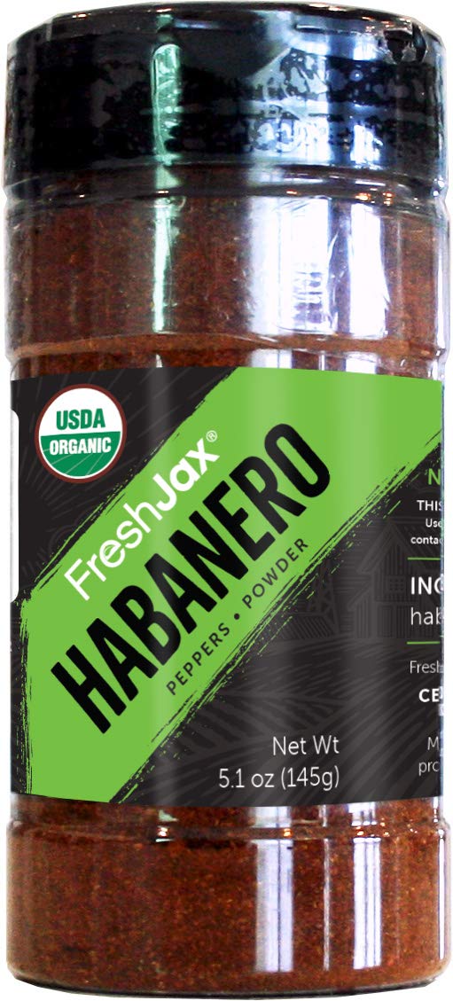 FreshJax Especias orgánicas  Paquete de chile muy picante  2 botellas grandes de especias y condimentos