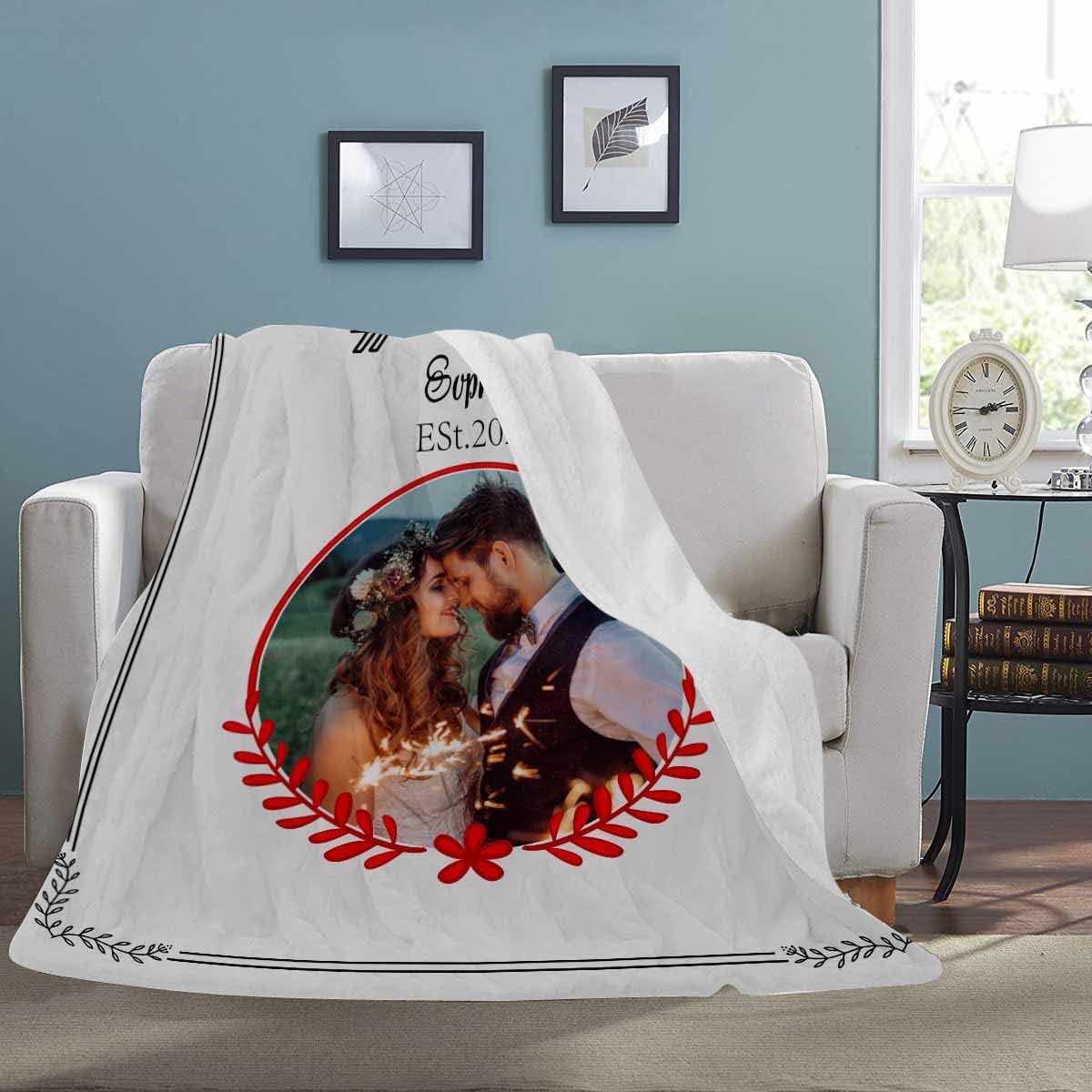D-Story Manta personalizada para aniversario y cumpleaños mantas de forro polar personalizadas hechas en Estados Unidos con fotos para parejas