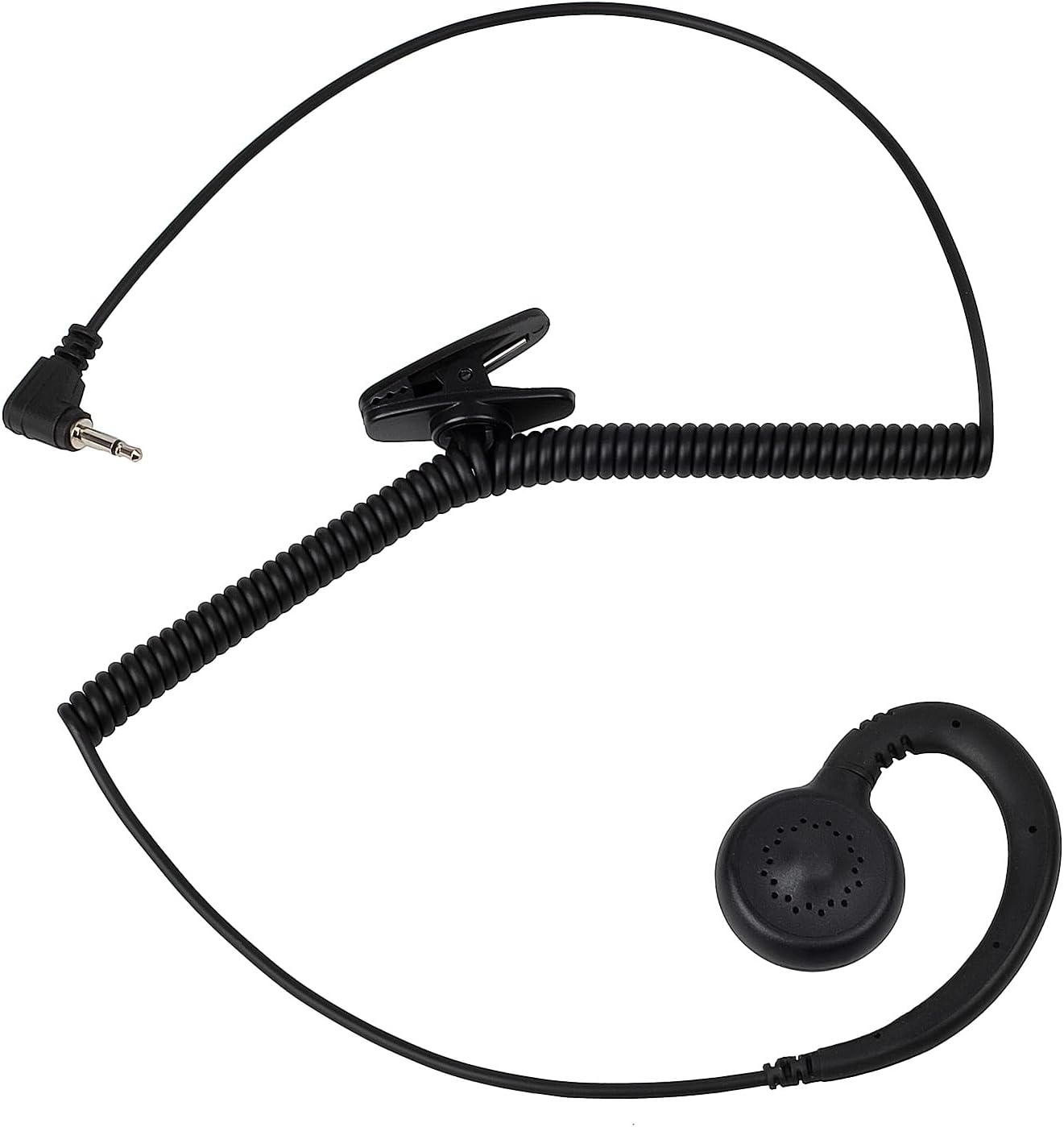 TWAYRDIO Auricular de 0.098 in solo escucha con gancho suave en forma de C, pieza de auricular para Harris Radio XL200 Micrófono de solapa HYT