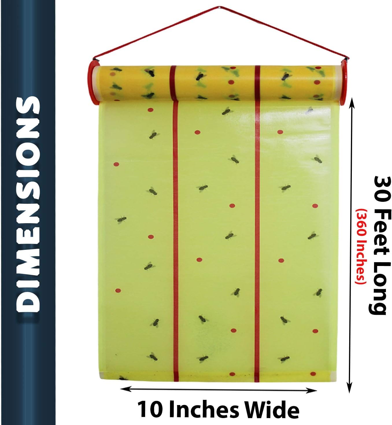 W4W Rollo gigante pegajoso para trampa para moscas, máxima resistencia, para exterioresinteriores, no tóxico, para moscas y otros insectos (paquete