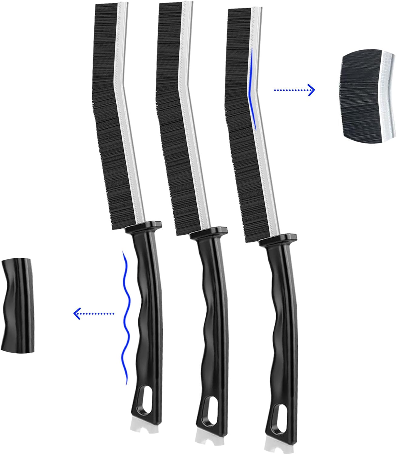 Cepillo de limpieza de hendiduras, cepillo multifuncional de cerdas duras para limpieza de hendiduras, cepillo de lechada de limpieza de hendiduras,