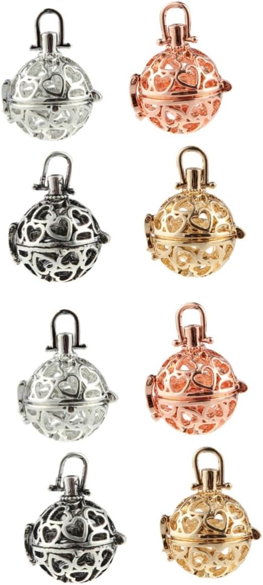 Garneck 8 piezas collar de abalorios collar de perlas collar de cuentas collar de perlas jaula medallón aceites esenciales haciendo encanto