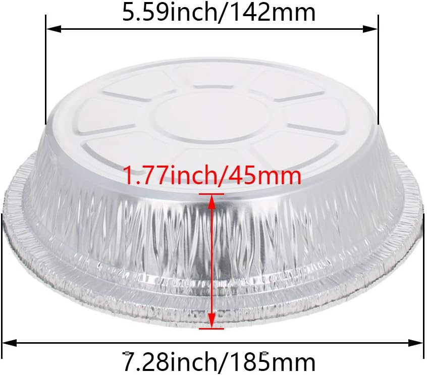 Othmro 20 sartenes de papel de aluminio de 24.3 fl oz reciclables para llevar, recipientes de alimentos de papel de aluminio, sartenes redondas,