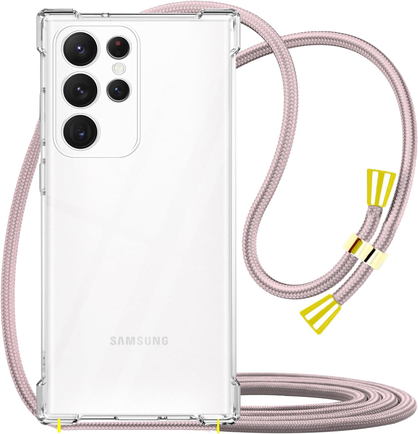 YESPURE Funda para Samsung Galaxy S22 Ultra con correa ajustable para el cuello cruzada, funda de teléfono con cordón para Galaxy S22 Ultra, funda
