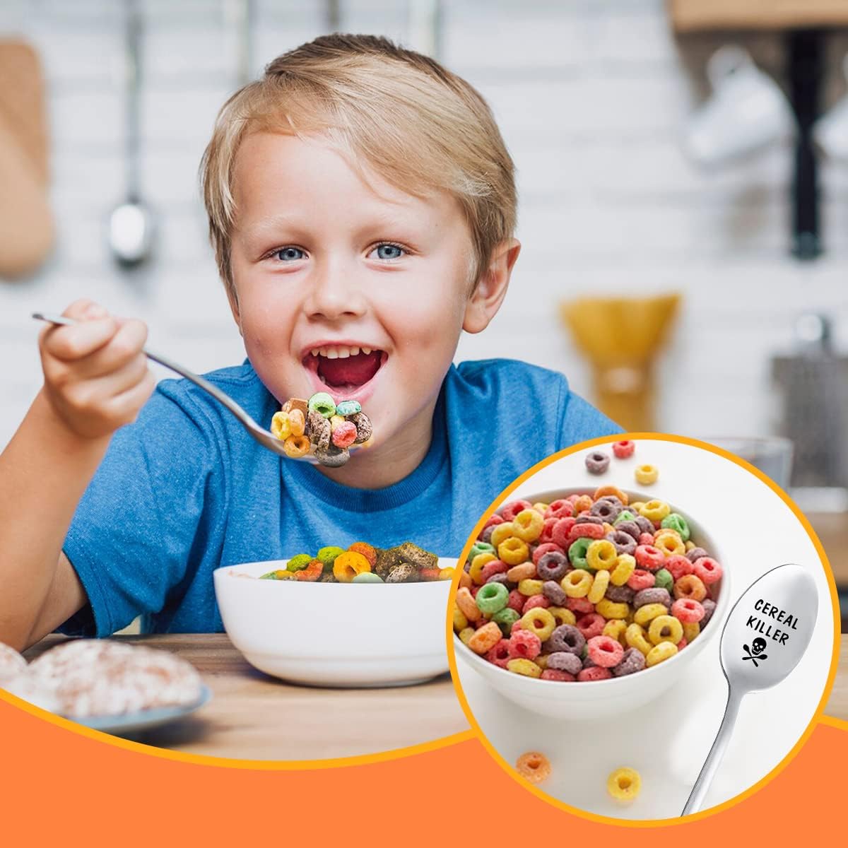 Regalos para el día del padre para papá, cuchara asesina de cereales grabada con láser, oferta real para los amantes de los cereales, tamaño de la