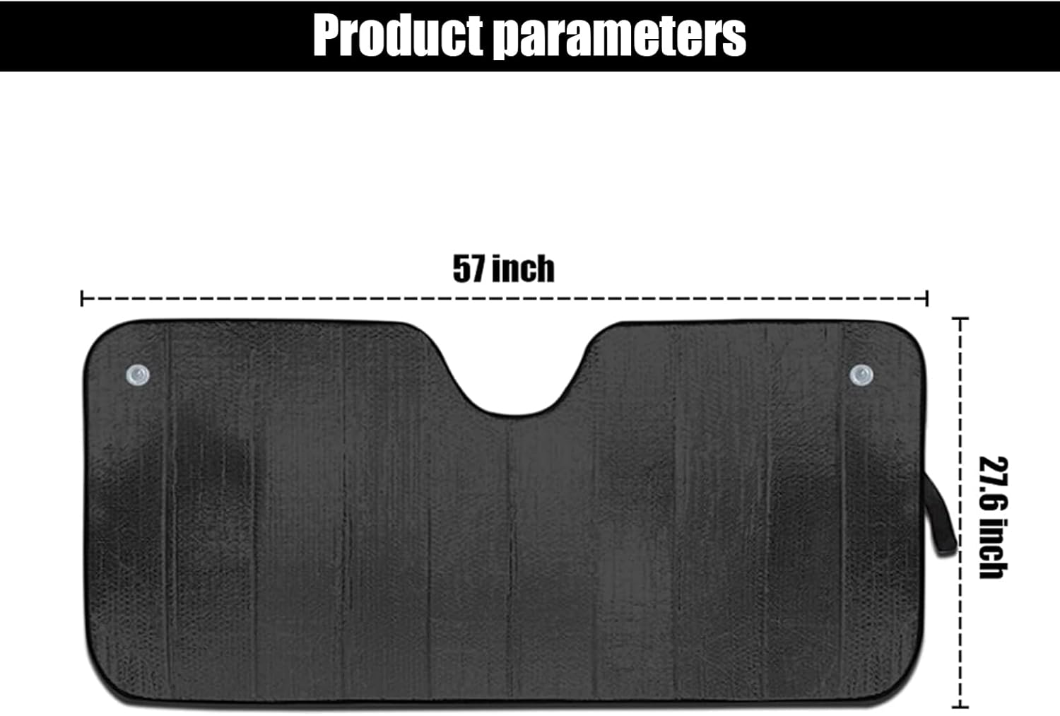 Paquete de 1 parasol para parabrisas de automóvil, 55.11 x 27.55 pulgadas, grueso, doble cara, reflector, UV, para ventana delantera, mantiene tu
