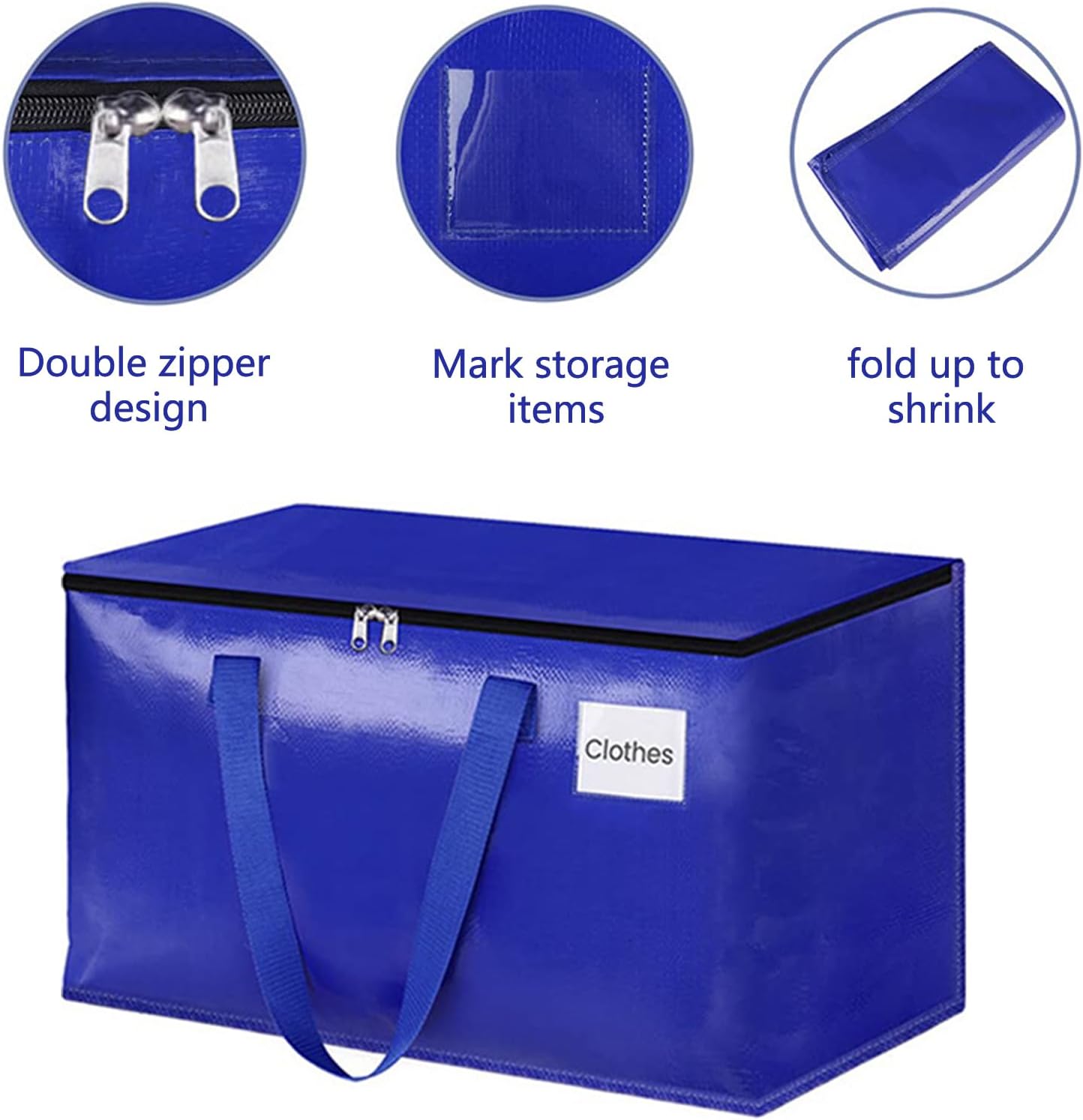 Bolsas de mudanza, bolsas de mudanza resistentes, bolsas de mudanza extra grandes con cremalleras y asas de transporte, bolsa de almacenamiento para