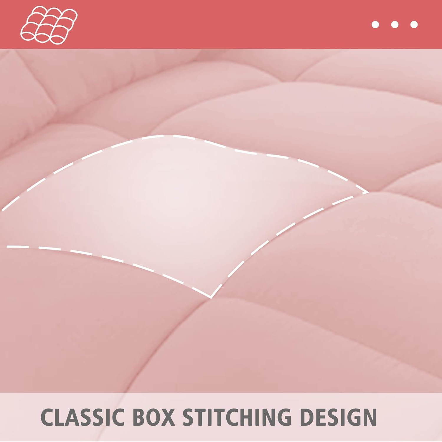 JOLLYVOGUE Juego de edredón tamaño Queen rosamarfil, juego de cama reversible en una bolsa para todas las estaciones, juego de cama de 3 piezas con