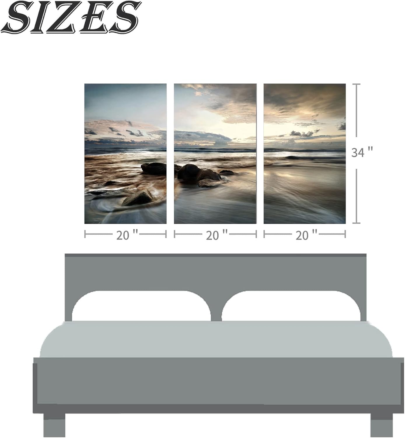 summer melody Arte de pared en lienzo para dormitorio, océano, sala de estar, paisaje marino, ilustraciones de olas rocosas, imagen relajante puesta