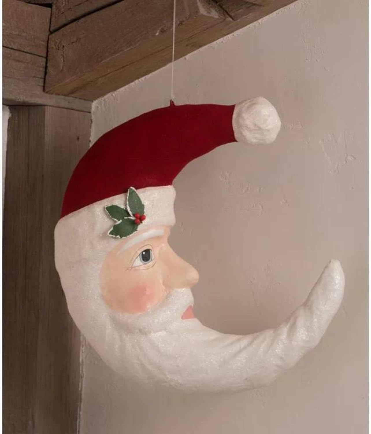 Bethany Lowe Tradicional Santa Luna Poliresina Navidad Crescent Claus – Una Figura Colgante 17.5 Pulgadas – Td0020 – Multicolor