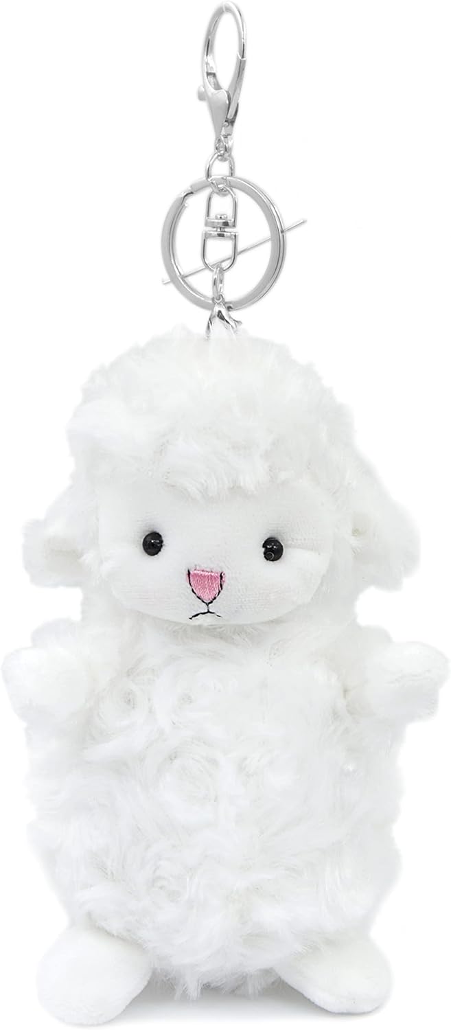 Zitokin Llavero de peluche de cordero para niños, 5.5 pulgadas de peluche de oveja, mochila con colgante de bolso, regalo para niñas y niños