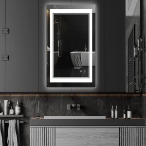 CFYLO Espejo de baño LED de 36 x 18 pulgadas, espejo de baño con luces, espejo LED para baño, espejo de baño iluminado, espejo de baño con luz CFYLO Espejo de baño LED de 36 x 18 pulgadas, espejo de baño con luces, espejo LED para baño, espejo de baño iluminado, espejo de baño con luz
