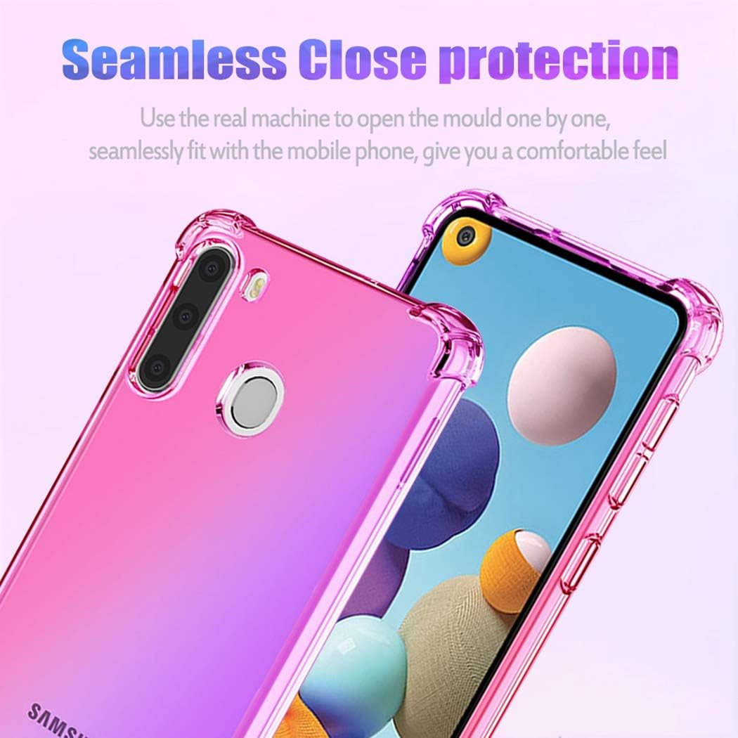 Funda para Samsung A21, Galaxy A21 Cute Case Girls Women Gradient Slim Anti Scratch Soft TPU Funda protectora a prueba de golpes para Samsung Galaxy