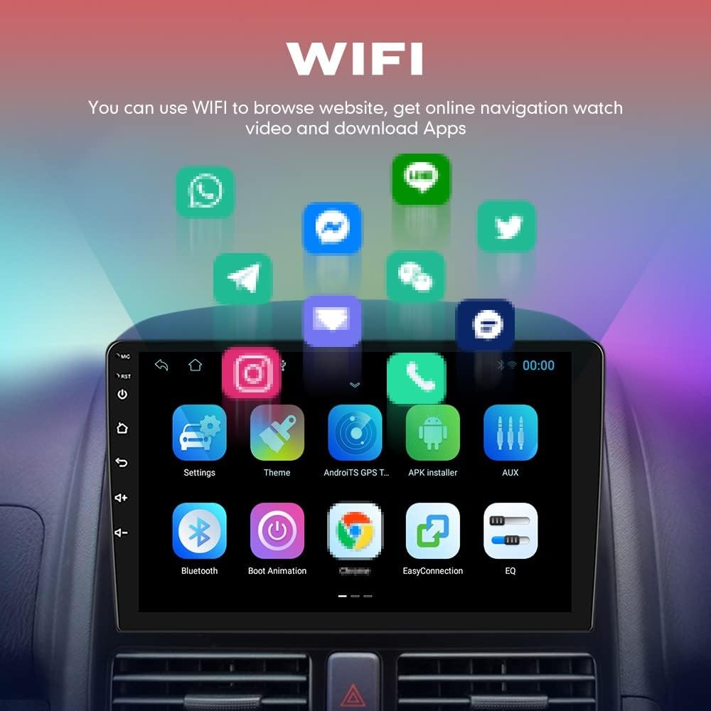 WOSTOKE Coche CarPlay Android Navegación Automática Estéreo GPS Radio Reverse Cámara Pantalla 10 “IPS Pantalla Táctil Headunit Tablet Pad Media