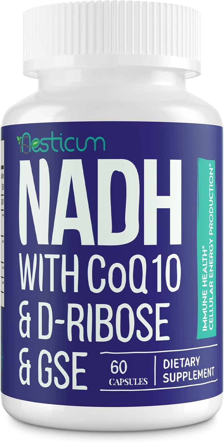 NADH 50 mg + CoQ10 200 mg + D-ribosa 150 mg Suplemento, refuerzo de NAD+ suplementos para el sistema inmunológico, energía celular, enfoque,