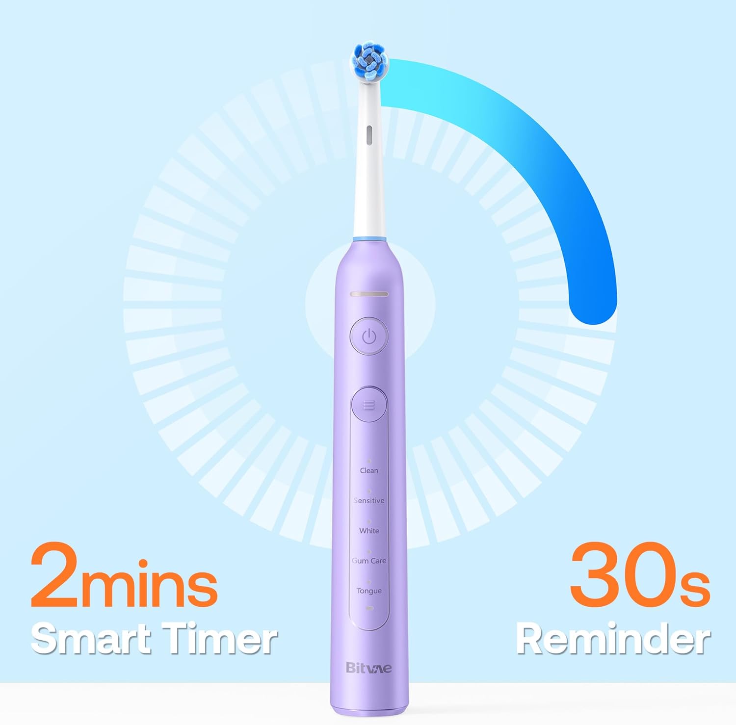 Bitvae Paquete de cepillos de dientes eléctricos ultrasónicos y giratorios para adultos y niños, cepillos de dientes recargables sónicos aceptados