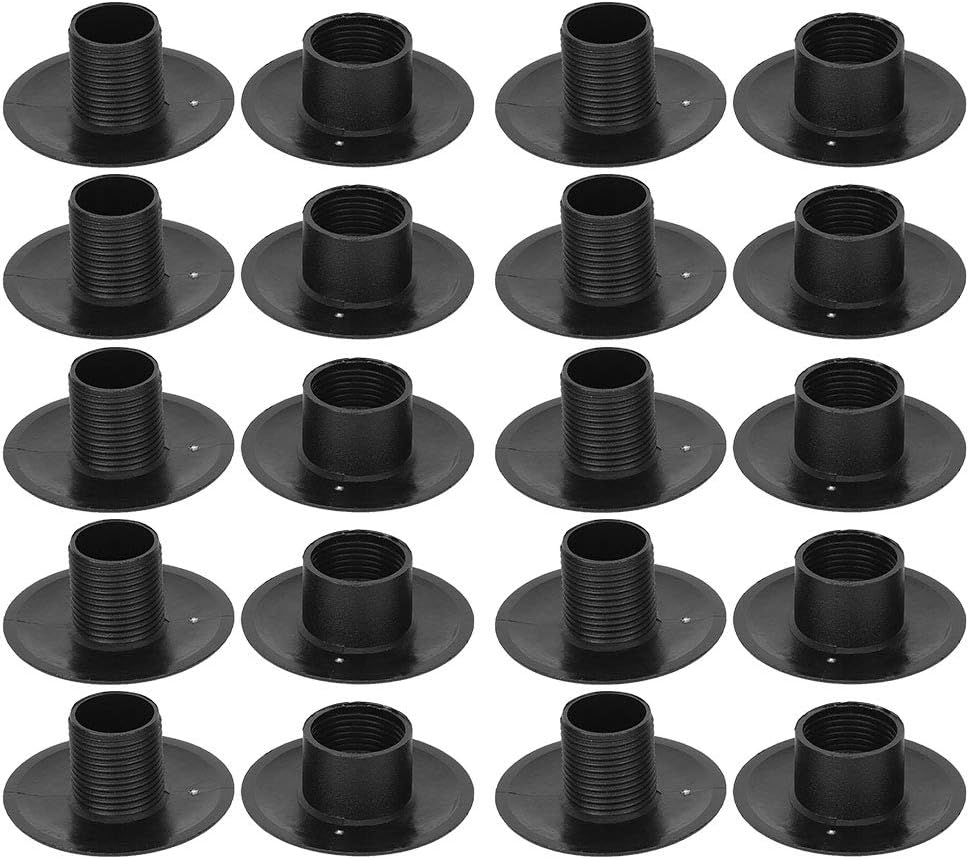 Pissente Varillas de cojinete de futbolín, 10 pares de bujes de futbolín de mesa de plástico negro, varillas de rodamiento de futbolín, juegos