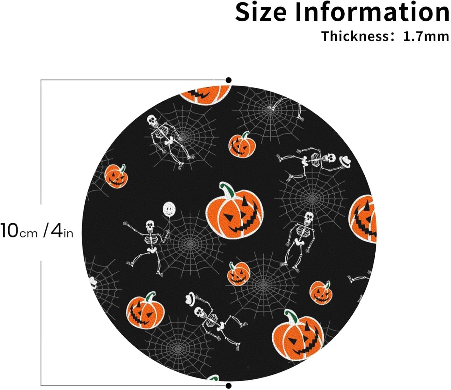 Juego de 6 posavasos de esqueleto de calabazas de Halloween para bebidas, posavasos de piel sintética absorbente para mesa auxiliar, decoración del