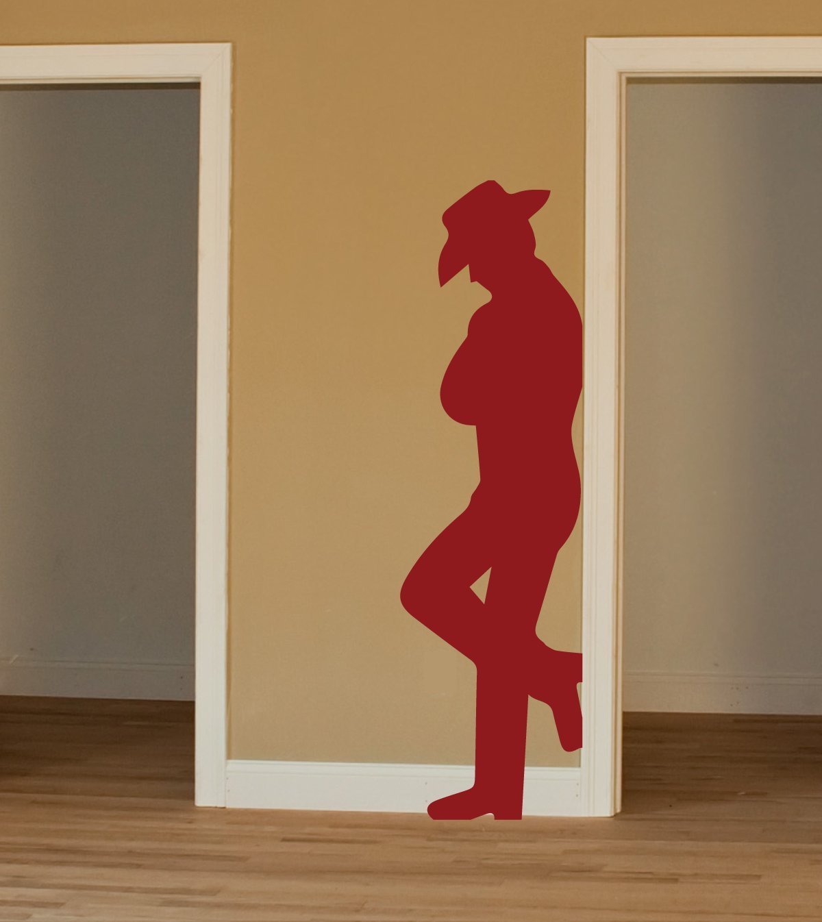 Cowboy Silhouette Decal – Leaning Wall Vinyl for Ranch or Farmhouse Decor for Living Room, Bedroom, Boys Room, Playroom, Man Cave