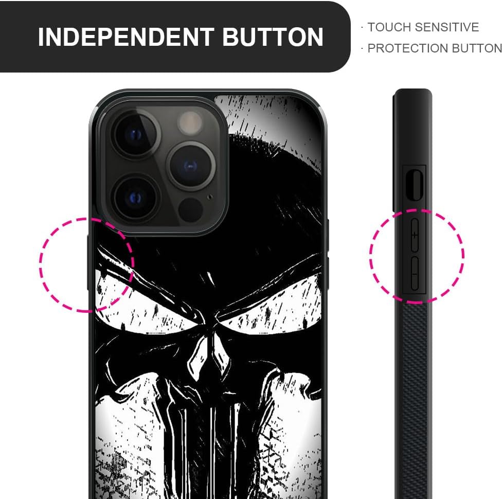 Funda compatible con iPhone 15, diseño de calavera de terror para iPhone 15, ultra protección, a prueba de golpes, de silicona suave, TPU
