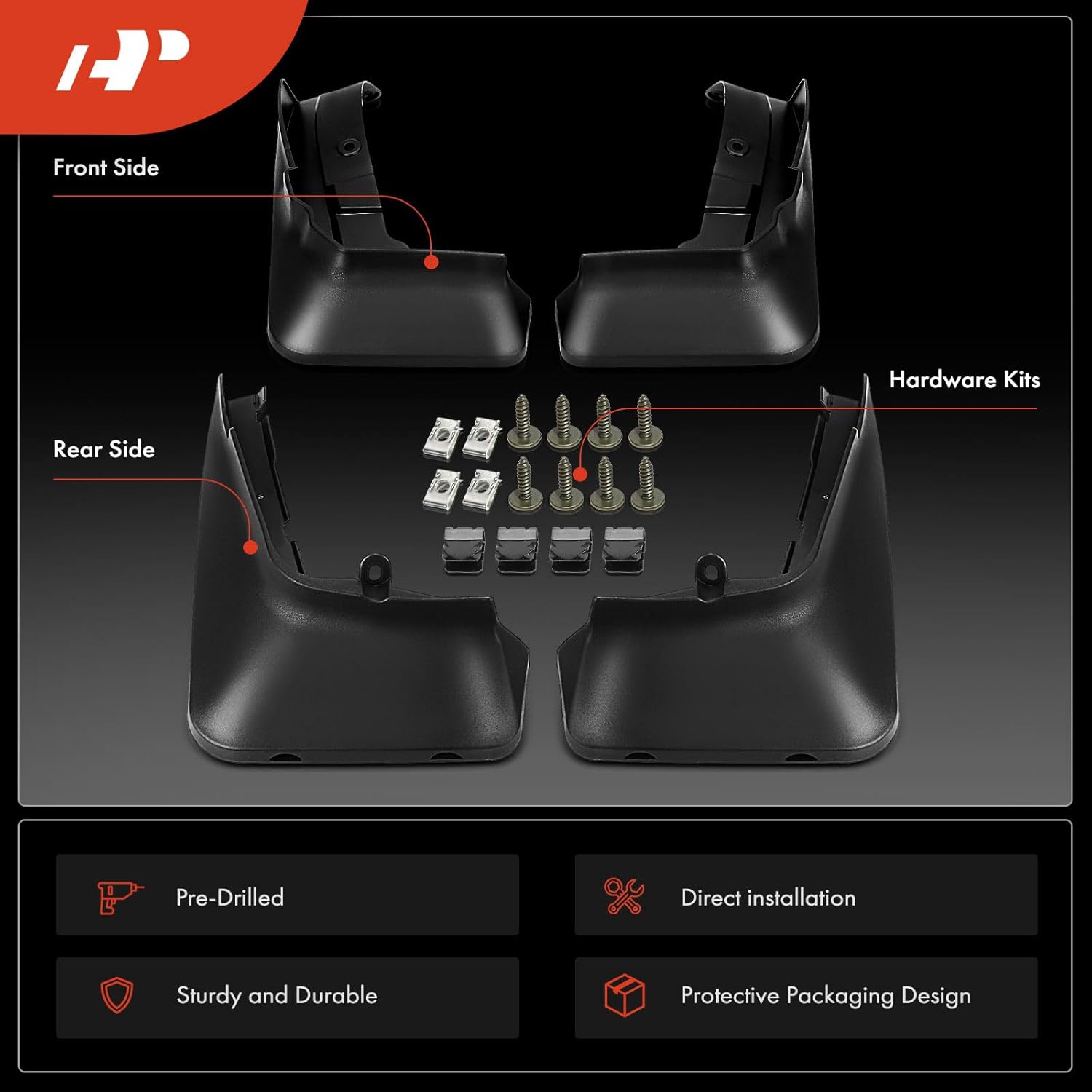 A-Premium Juego de 4 protectores contra salpicaduras con kit de herramientas compatibles con BMW G07 Series X7 2019 2020 2021 2022 2023, con pedal,
