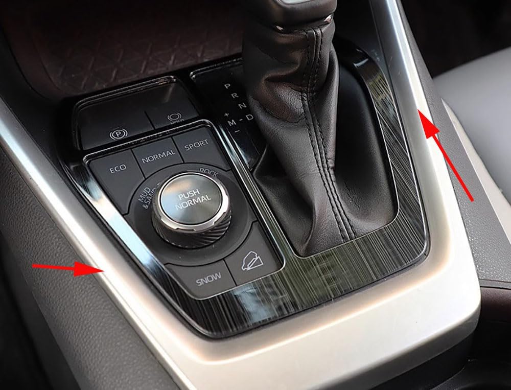 Accesorios de automóvil aptos para Toyota RAV4 2019-2023 ABS (plata mate) consola central interior panel de control de engranajes cubierta lateral,